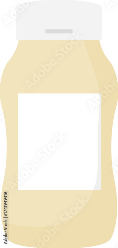Jar of Mayonnaise Illustration with Blank Label