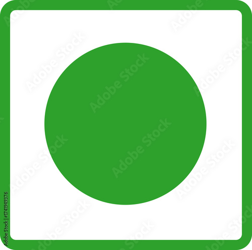 Green dot of vegetarian food item symbol
