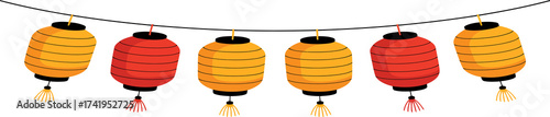 Traditional Hanging Lantern Flat Design.