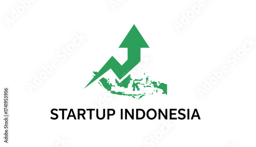 Green upward arrow logo representing strong business growth, startup success, and entrepreneurial spirit. Visualizing innovation and economic development in a dynamic market