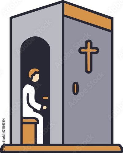 Confession Booth Illustration