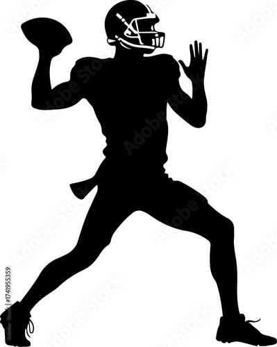 "American Football Player Silhouettes Collection"