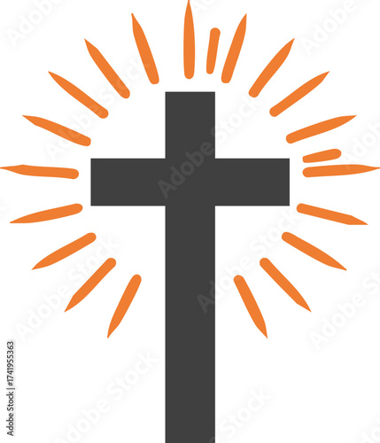 Cross with Sunburst