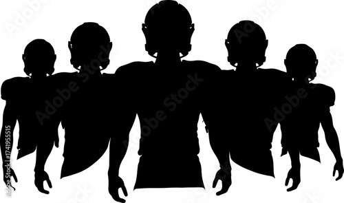"American Football Player Silhouettes Collection"