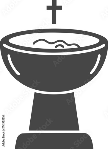 Baptismal Font with Cross