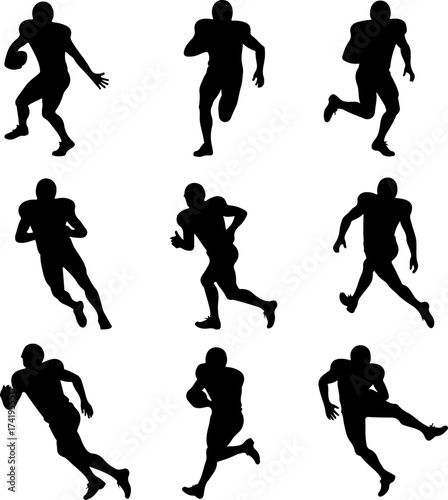 "American Football Player Silhouettes Collection"