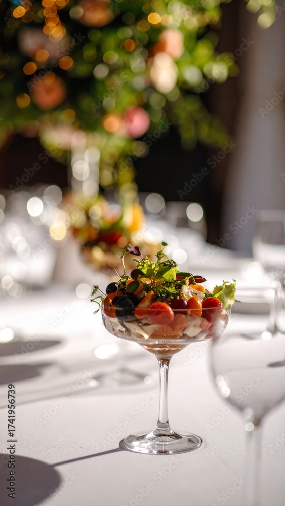 Fototapeta premium Delicious and colorful food installation at an exquisite event