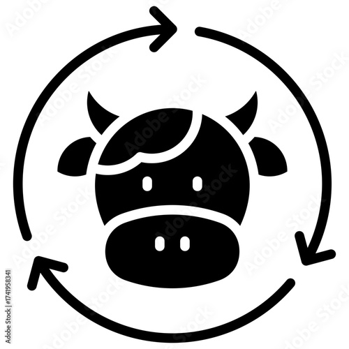 Cow Cycle Icon