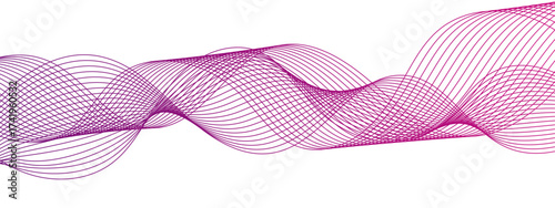 Abstract smooth flowing wave lines with geometric border pattern. Twisted curves, frequency sound waves, and futuristic energy flow. Tech-inspired, modern data science background design.