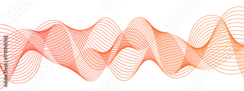 Abstract smooth flowing wave lines with geometric border pattern. Twisted curves, frequency sound waves, and futuristic energy flow. Tech-inspired, modern data science background design.
