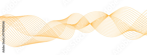 Abstract smooth flowing wave lines with geometric border pattern. Twisted curves, frequency sound waves, and futuristic energy flow. Tech-inspired, modern data science background design.