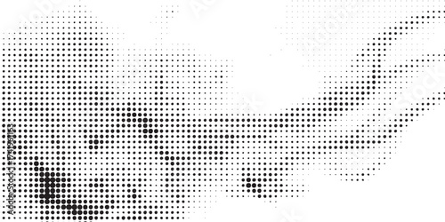 Black and White Halftone Pattern with Varying Dot Density.