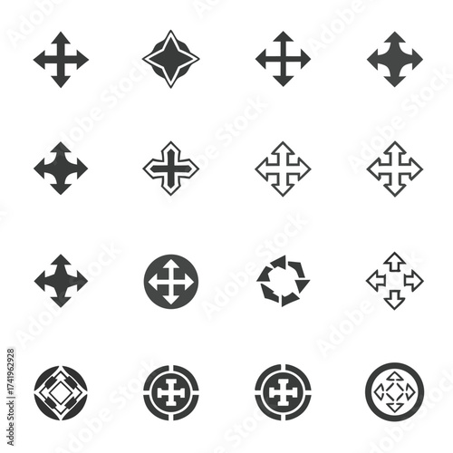 \Arrow icons set. Arrow collection. Simple arrow big set. Collection different Arrows on flat style for web design or interface Vector illustration.