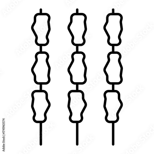 satay line icon with editable stroke