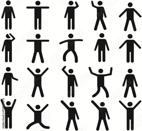 Set of active woman pictograms illustrated on white background

