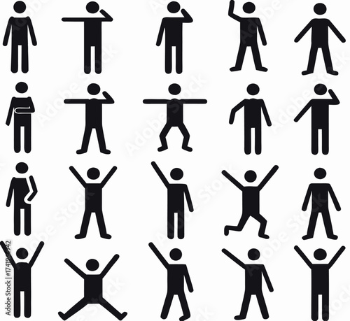 Set of active woman pictograms illustrated on white background

