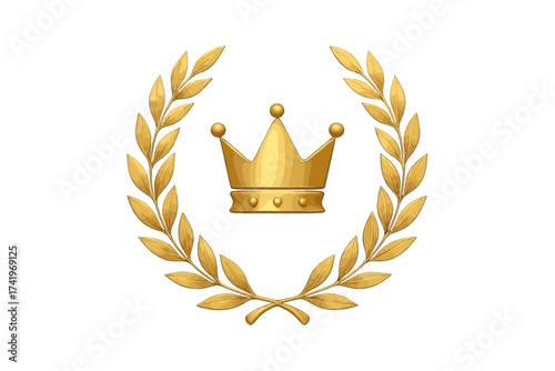 VIP emblem with golden laurel wreath and crown. Very important person icon for luxury, success, and quality. Royal vector logo. Premium member sign for exclusive access.
