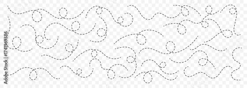 Abstract Hand-Drawn Squiggle Line Pattern – Seamless Background on Transparent Background. EPS 10.