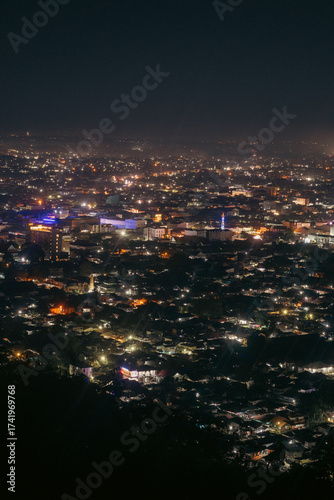 Wallpaper Mural Aerial View of City Lights at Night Torontodigital.ca