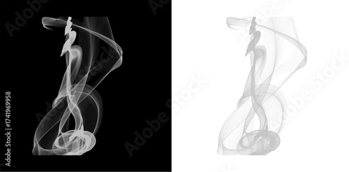 Ethereal smoke wisps dance gracefully, a delicate blend of mystery and elegance, perfect for adding a touch of dreamlike quality to designs
