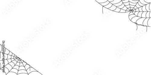 Spider Web Corners Line art for Halloween