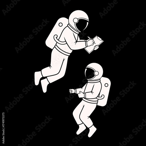 Astronauts in Space A Detailed Illustration of Exploration and Discovery.