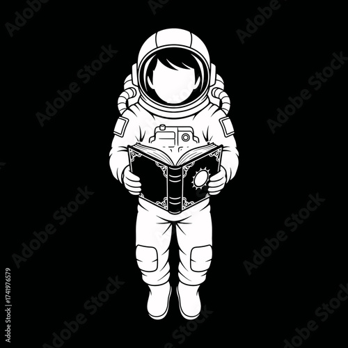 Astronaut Reading a Book in Space A Cosmic Literary Adventure.