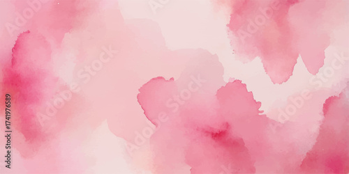 Abstract pink watercolour background with splashes and textures