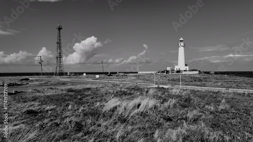 秋晴れの尻屋埼灯台　青森県東通村　9月末