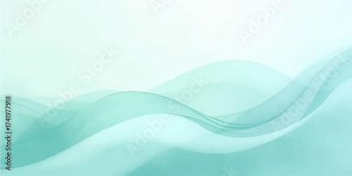 Abstract blue wave background with flowing water design and soft light elements