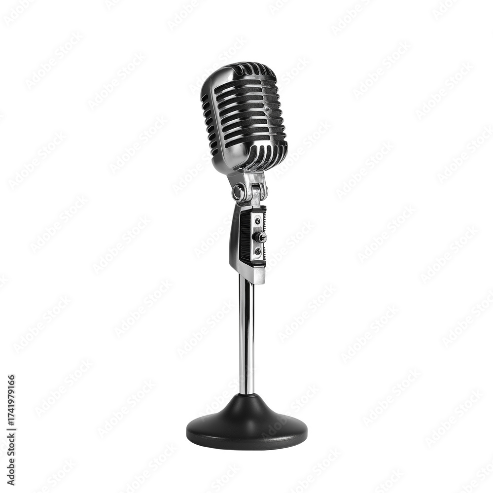 Fototapeta premium Studio microphone isolated on transparent background, Clipart png