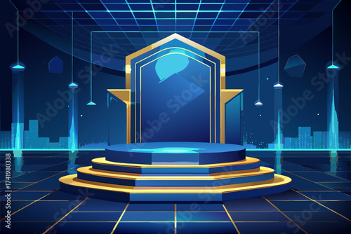 red carpet on a blue background