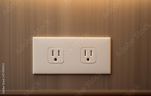 standard electrical outlet, its simple design a testament to modern functionality, is affixed to the wall, representing the essential connection of modern life.