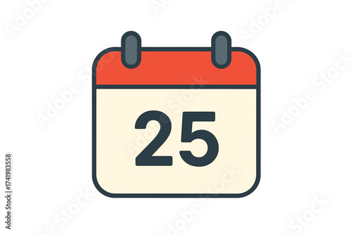 Calendar date 23rd May vector flat icon. Daily calendar illustration with date 23, day of the month, transparent background, modern design, organized set.