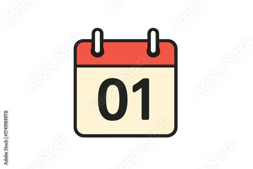 August 2 calendar page icon. Daily date symbol for the second day of the month. Vector illustration for schedule, appointment, event reminder, and planning. Time management.