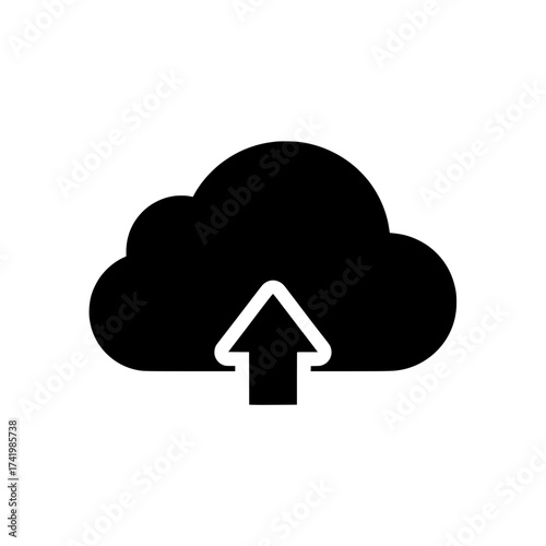 Cloud upload icon symbol of data transfer cloud storage and data backup.