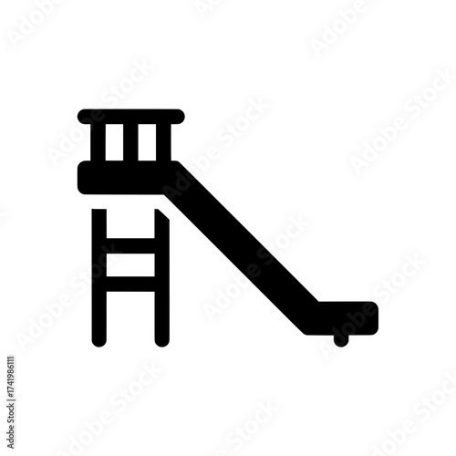 Playground slide icon representing fun and recreation for children.