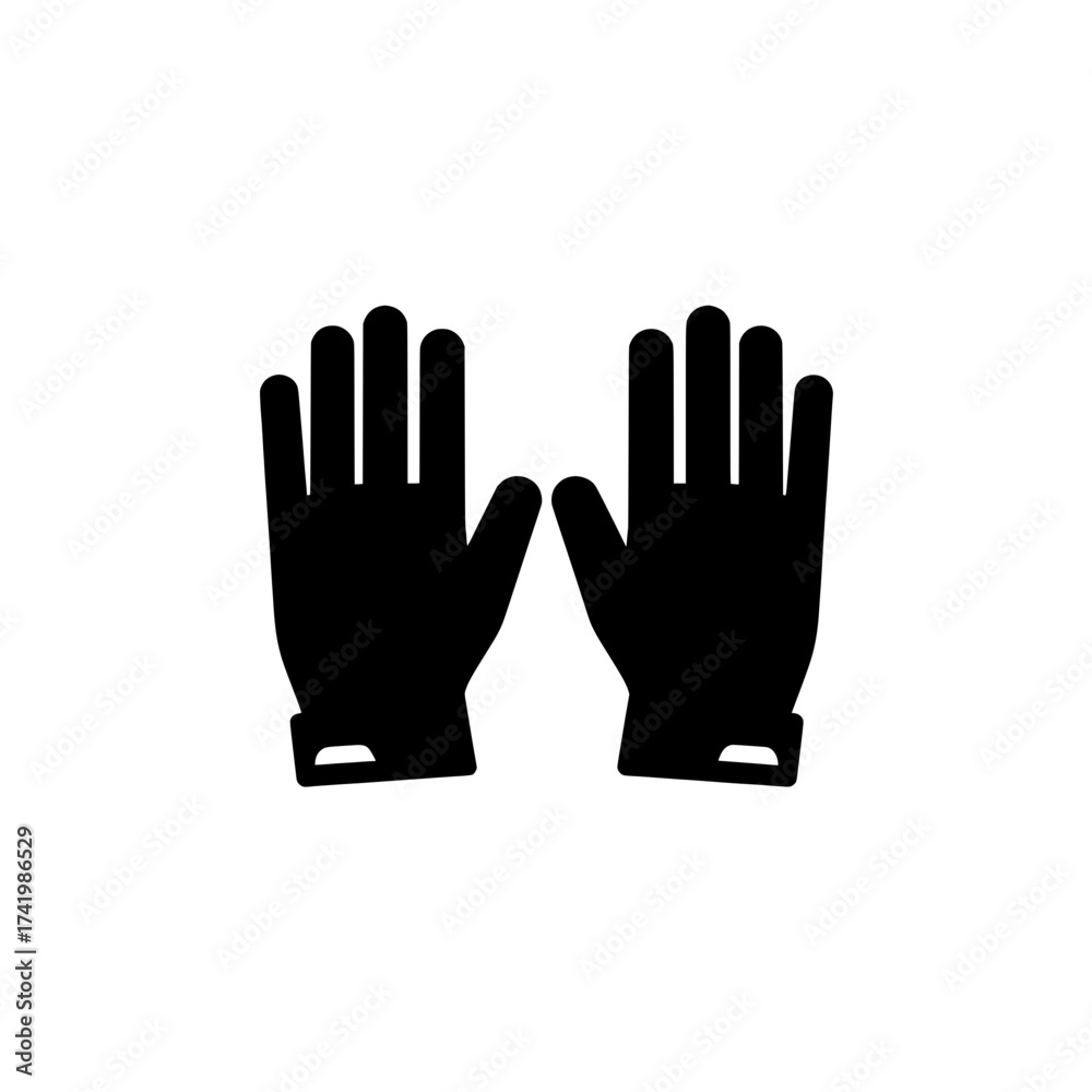 Obraz premium Pair of black gloves isolated on white background protective wear.