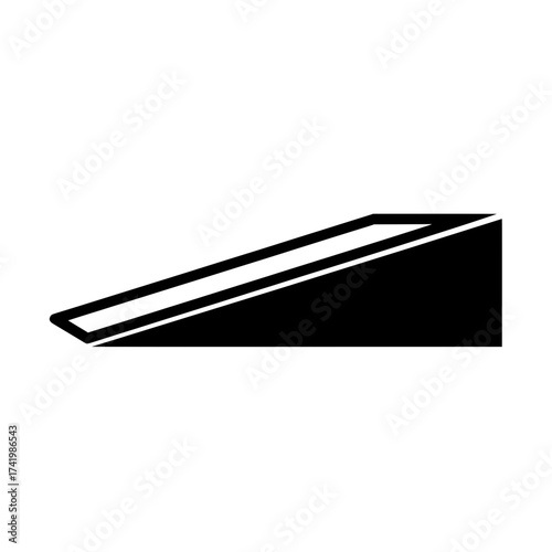 Black ramp icon isolated on white background simple design.