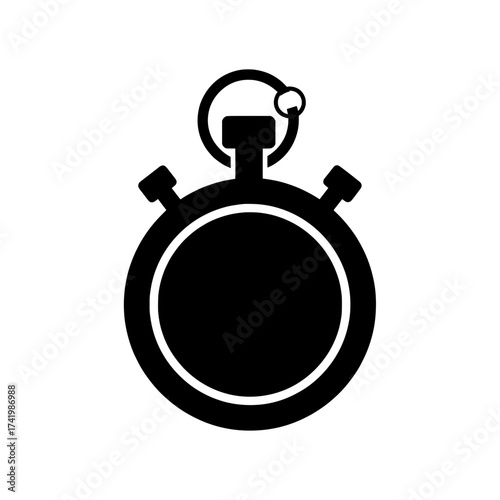 Stopwatch Icon Silhouette Time Measurement and Precision.