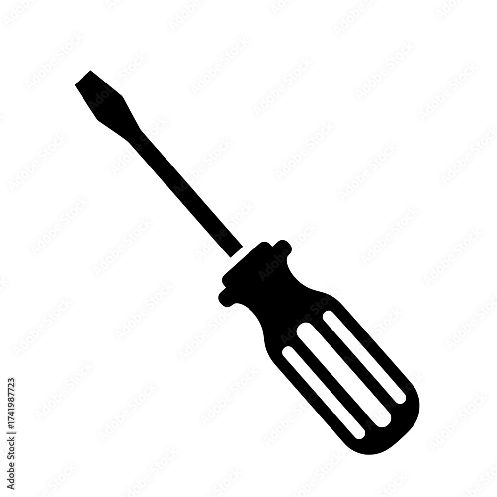 Fototapeta premium Screwdriver tool for tightening or loosening screws repair and construction.
