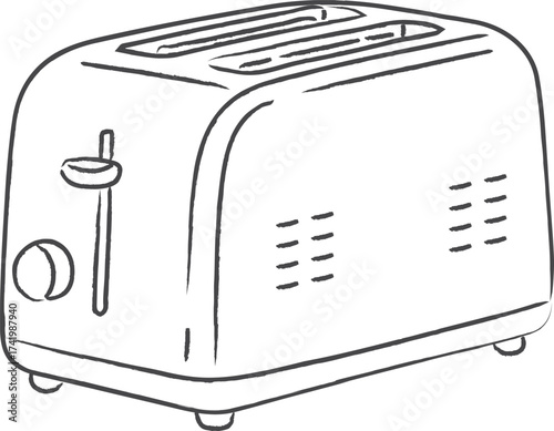 Two slice toaster with side lever and crumb tray