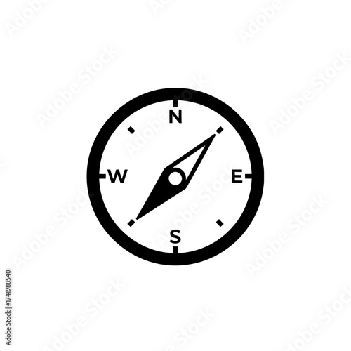 Compass navigation tool showing directions for travel and exploration.