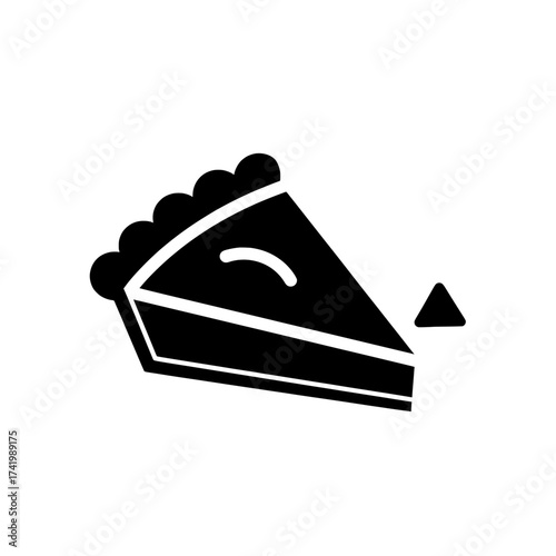 Delicious slice of pie with a missing piece dessert icon.