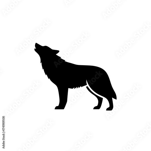 Silhouette of a howling wolf a symbol of wilderness and freedom.