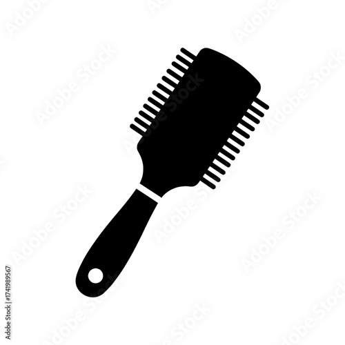 Hair brush icon black hairbrush hair care beauty salon hair styling hairbrush illustration.