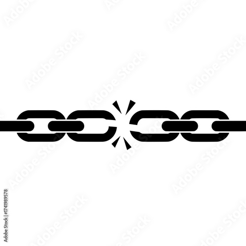 Broken chain link illustration representing freedom and breaking free from constraints.