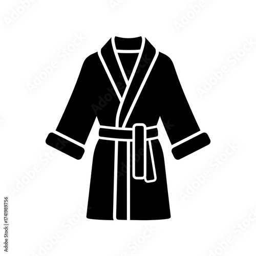 Comfortable black bathrobe silhouette for relaxation and leisure.
