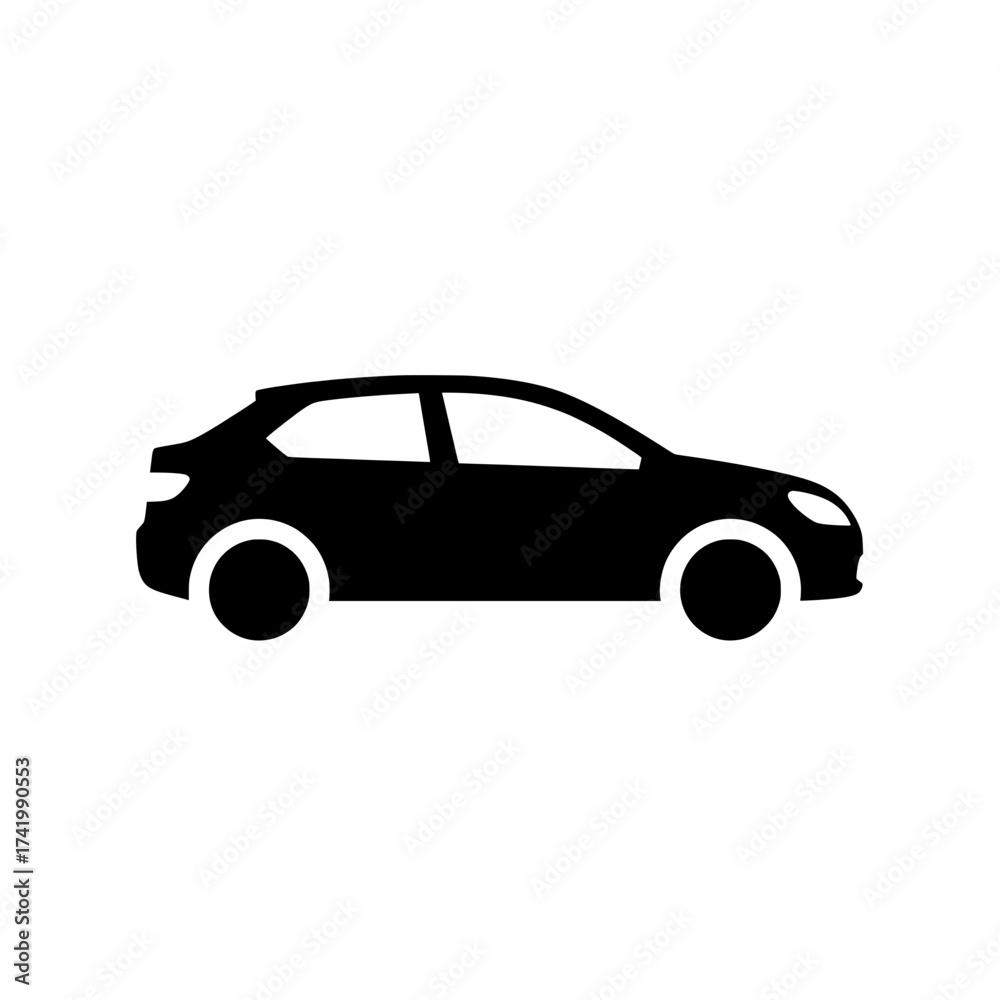 Obraz premium Modern Car Silhouette Icon Vector Illustration of Personal Transport.