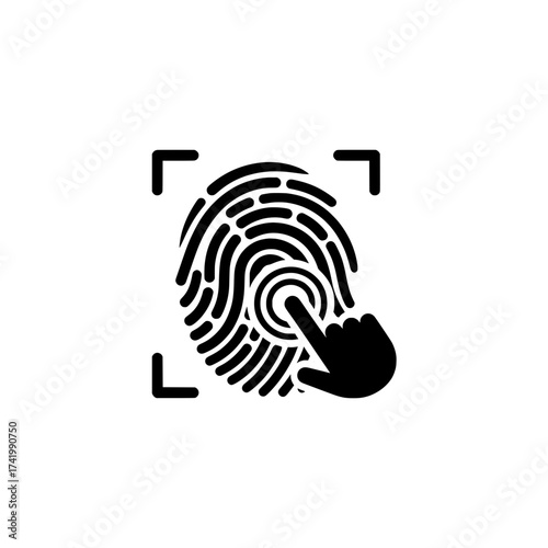 Fingerprint scan for biometric identification and digital security authentication.